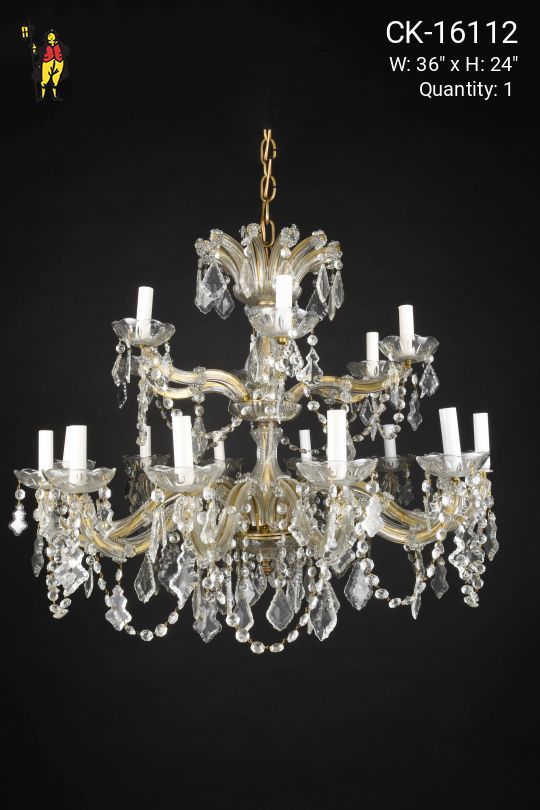 Two Tiered Crystal Chandelier
