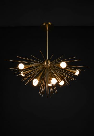 Antique Brass Mid Century Modern Hanging Fixture