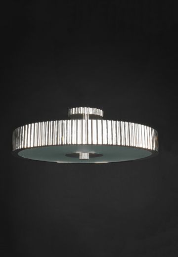 Polished Nickel Semi Flush Hanging Fixture