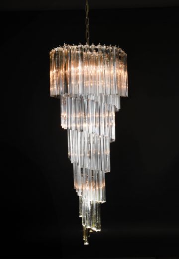 54" Tall Crystal Spiral Chandelier
