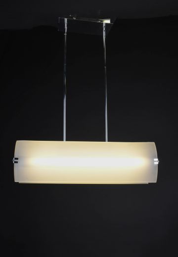 Glass & Nickel Modern Linear Hanging Fixture