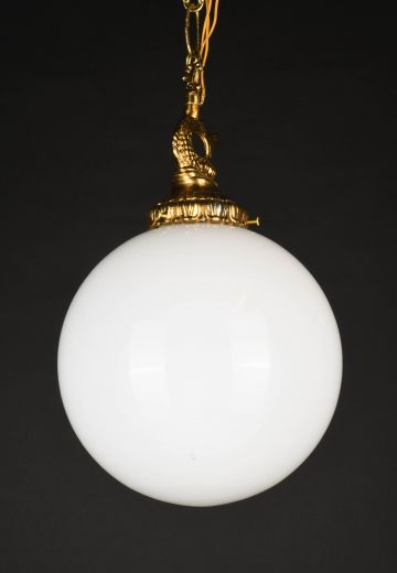 10" Glass Globe w/Gothic Brass Holder