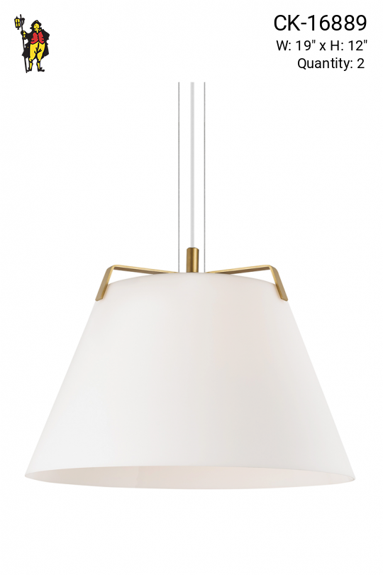19" Modern Glass Hanging Pendant