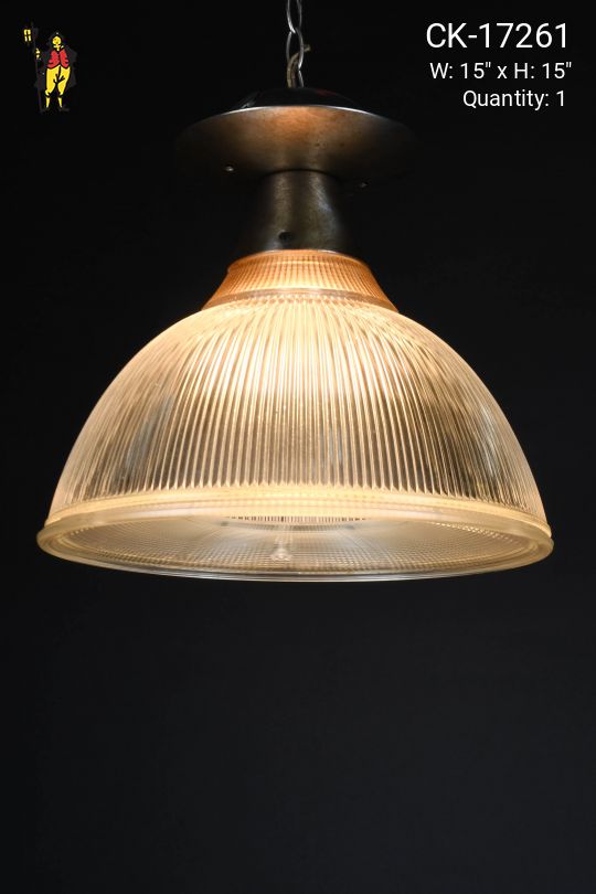 Halophane Hanging Pendant (Available w/Amber Diffuser As Show In Second Image)