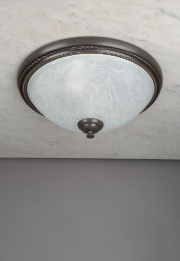 Bronze & Glass Flush Mount