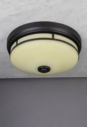 Bronze & Glass Flush Mount