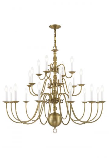 Twenty Two Light Brass Georgian Chandelier