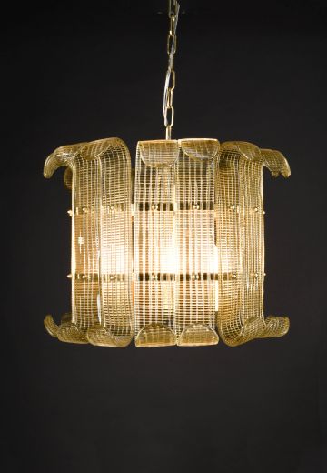 21" Molded Crystal Panel Chandelier
