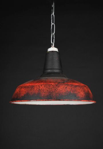 16" Black & Red Distressed Hanging RLM