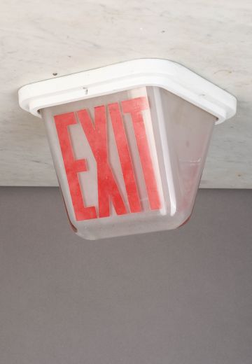 Glass Triangular Flush Mount Exit Sign