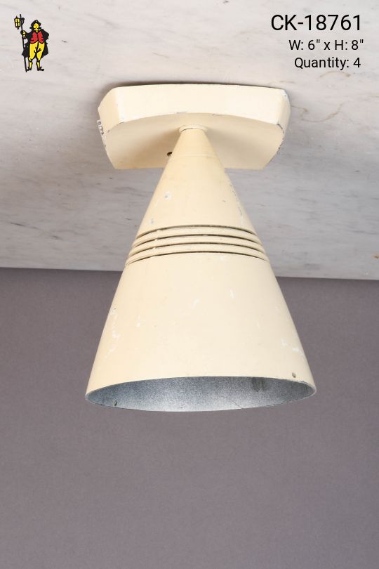 Metal Mid Century Conical Flush Mount Spotlight Fixture