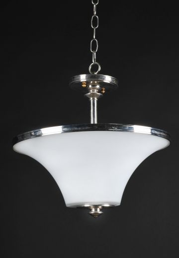 Nickel & Glass Semi Flush Hanging Fixture