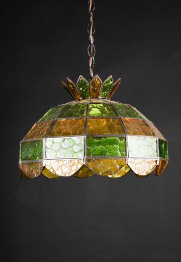 Green & Yellow Glass Hanging Pendant