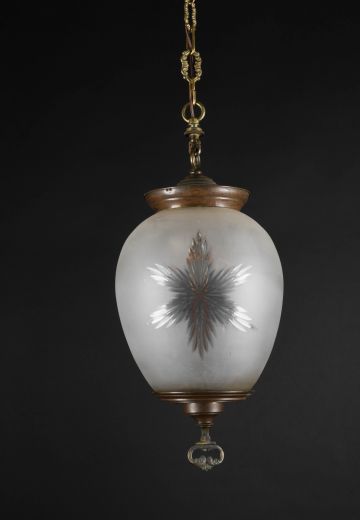 Etched Glass Hanging Lantern