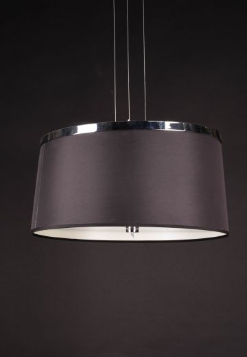 Black Fabric Hanging Drum Shade Pendant