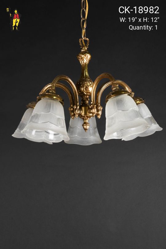 Brass Five Light Hanging Pendant