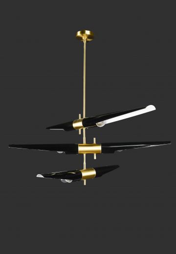 Black & Brass Linear Adjustable Hanging Fixture