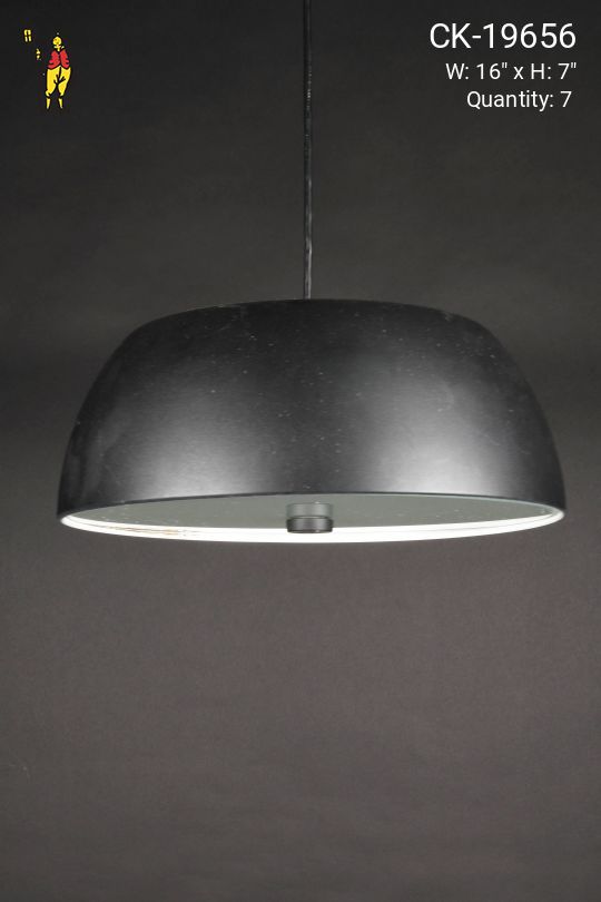 Modern Black Hanging Pendant w/Glass Diffuser
