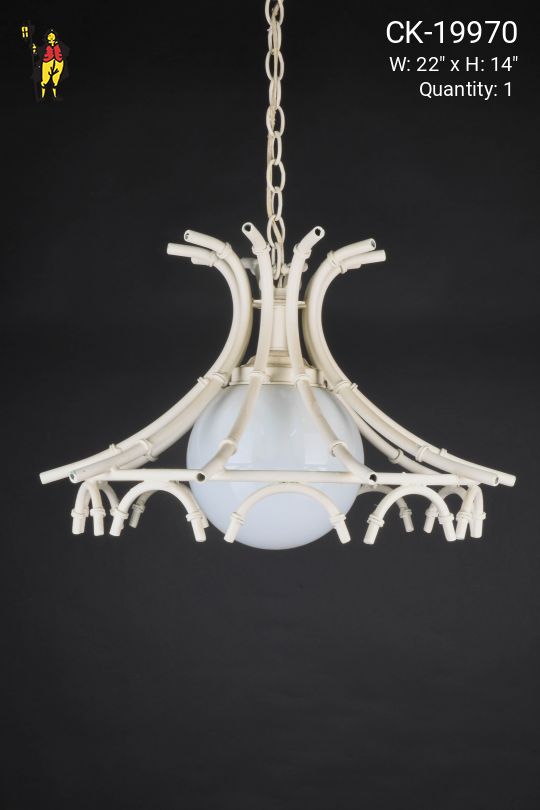 White Mid Century Hanging Fixture