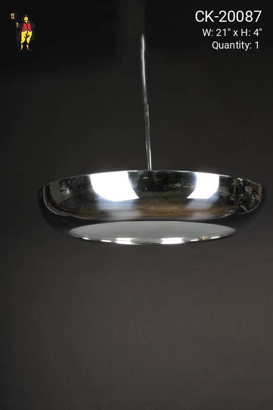 Chrome Round Hanging Pendant w/Glass Diffuser
