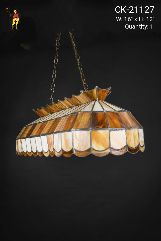 30" Brown Slag Glass Linear Hanging Fixture