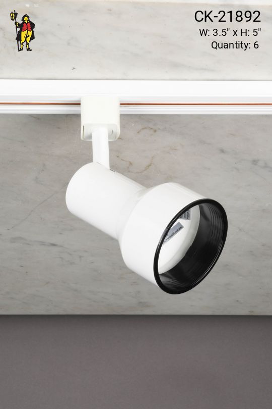 3.5" White Curved Can Track Light Head (Only) (Compatible w/CK-21842)