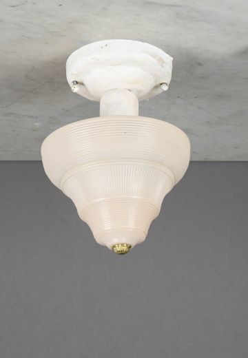 Distressed Glass Bowl Semi-Flush Fixture