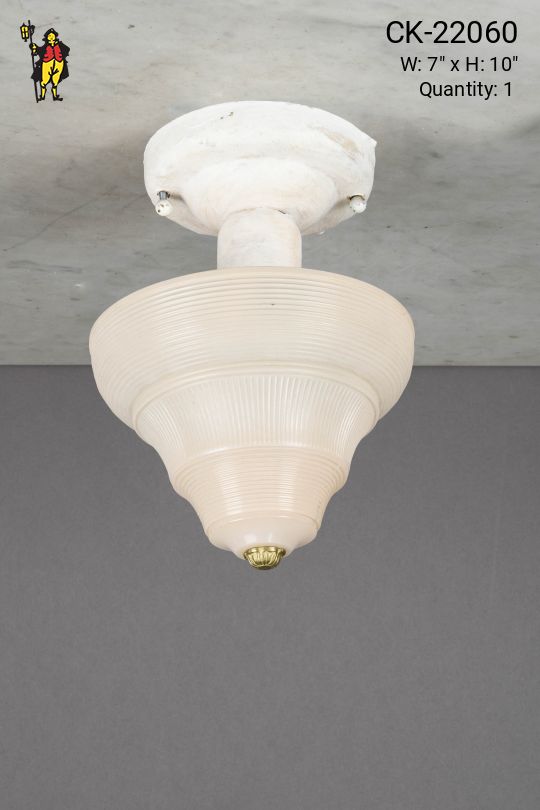 Distressed Glass Bowl Semi-Flush Fixture