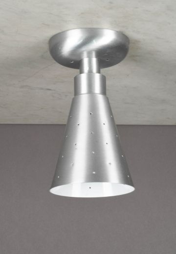 Pierced Nickel Semi-Flush Hanging Fixture