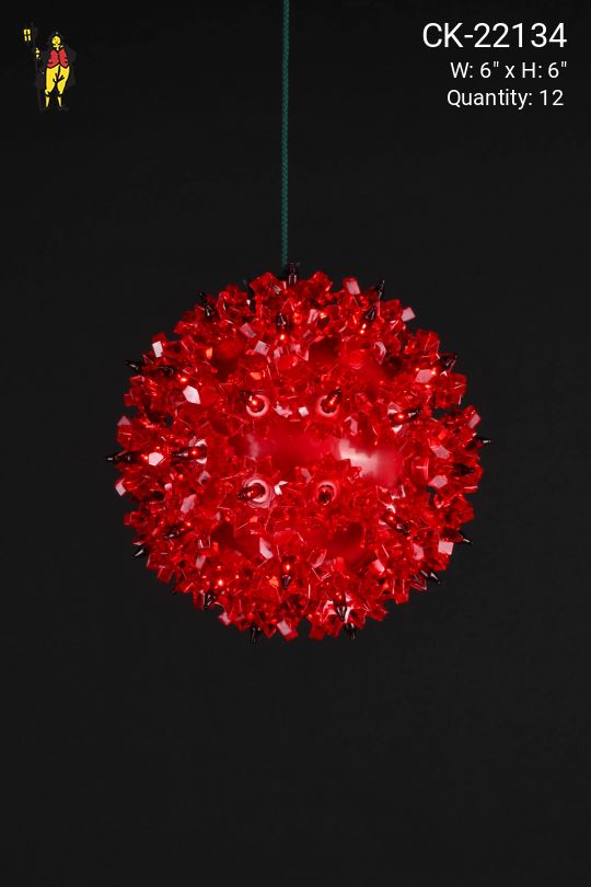 6" Red Hanging Holiday Globe