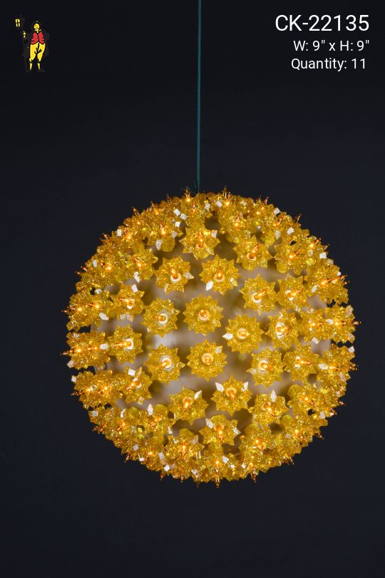 9" Gold Hanging Holiday Globe