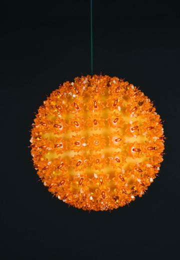 9" Amber Hanging Holiday Globe