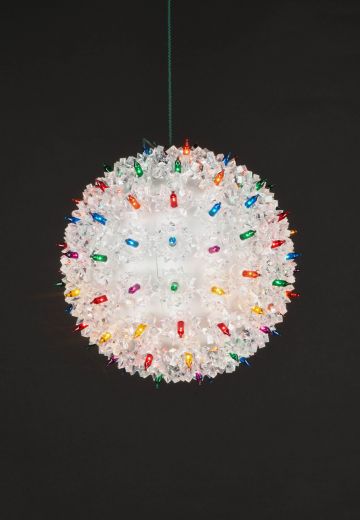 7" White Mulitcolor Light Holiday Globe