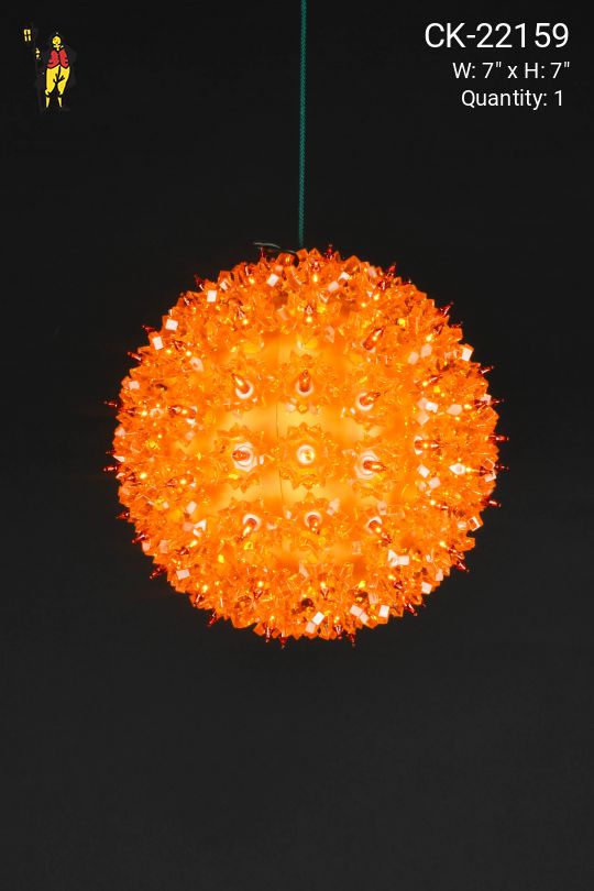 7" Amber Light Holiday Globe