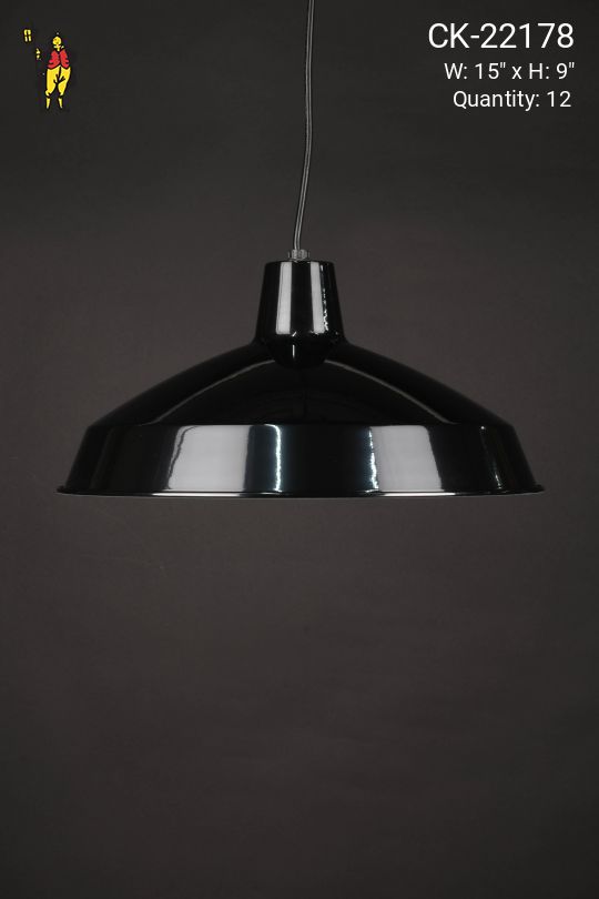 15" Black Hanging RLM Pendant