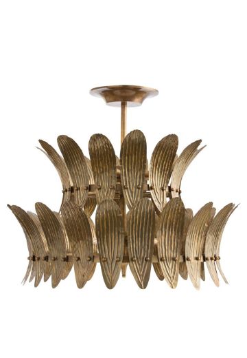 Two Tiered Curved Leaf Plate Chandelier