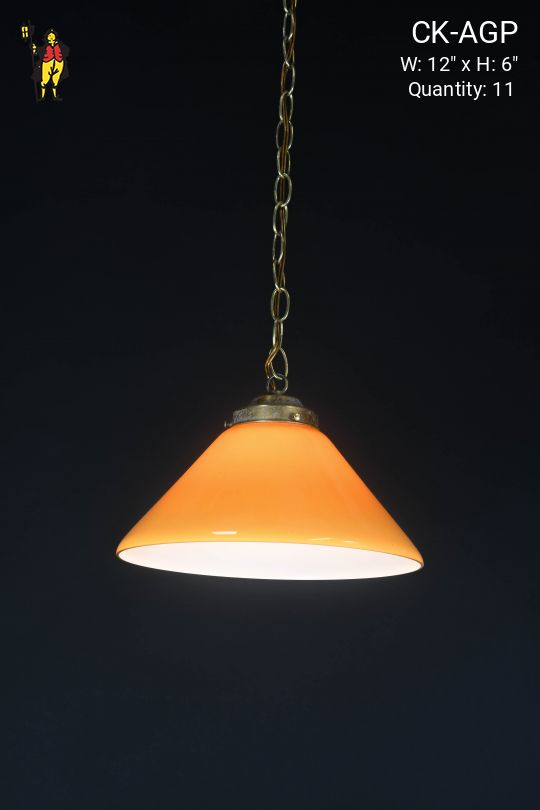 12" Amber Glass Hanging Pendant