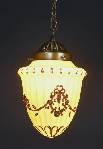 Painted Acorn Hanging Glass Globe