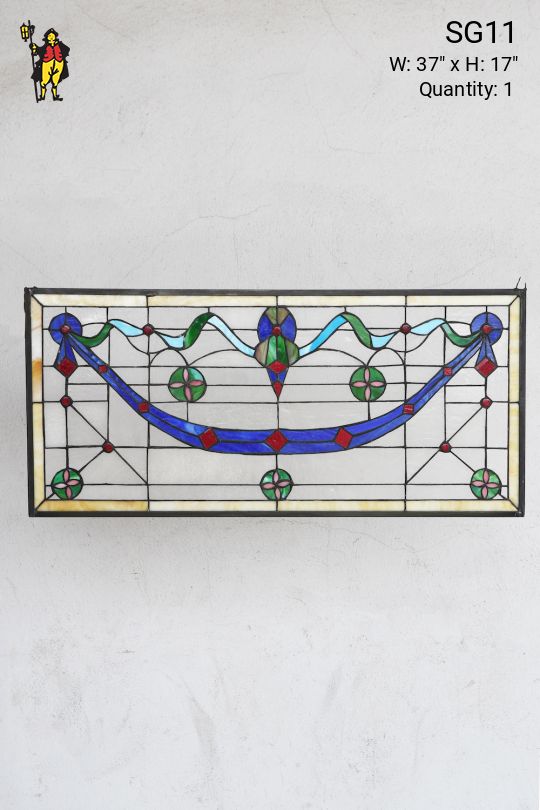 Blue Rectangular Stain Glass