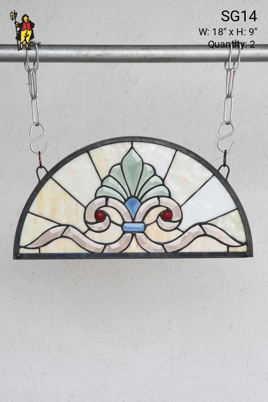 Neutral Tone Half Moon Stain Glass