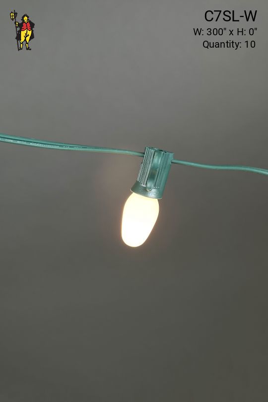 25' C7 Green Stand White Bulb String Lights