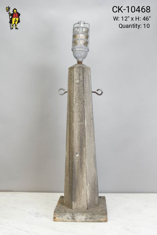 Wooden Pier Posts w/Chain/Rope Holder