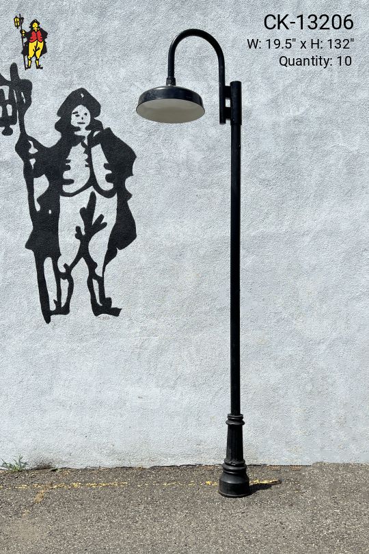 11' Curved Arm Reflector Lamp Post (No Base)