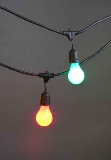 50' Black Strand Carnival Lights w/Multicolor Bulbs