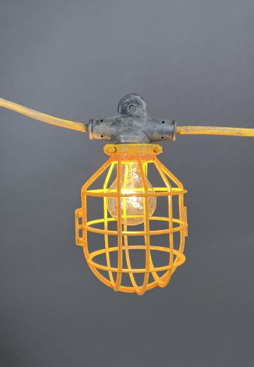 25' Yellow Plastic Caged Construction String Lights