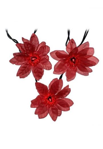 25' Red Poinsettia String Light (Indoor Only)
