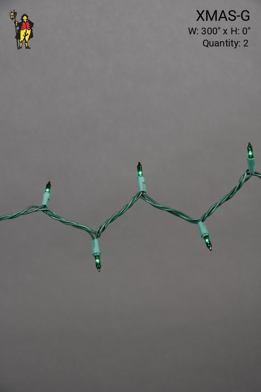 25' Green Strand Green Xmas Lights