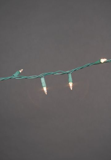 25' Green Strand White Light Xmas Lights