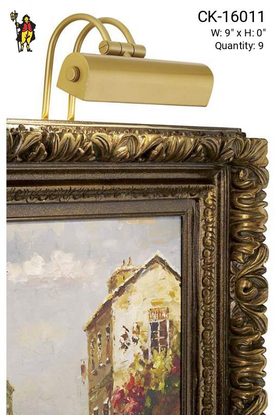 9" Satin Brass Picture Light
