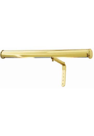 14" Polished Brass Picture Light On Straight Arm